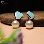 Load image into Gallery viewer, Heart and Round Stone Earrings
