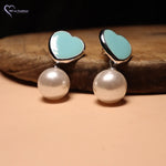 Load image into Gallery viewer, Heart and Round Stone Earrings