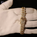 Load image into Gallery viewer, Premium Men Gold and Diamond coated Bracelet