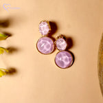 Load image into Gallery viewer, Korean Round Gold Plated Stud Stones Earrings