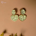 Load image into Gallery viewer, Korean Heart round Stone Earrings
