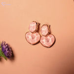 Load image into Gallery viewer, Korean Heart round Stone Earrings