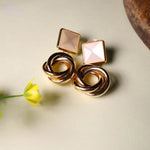 Load image into Gallery viewer, White Heart and Golden Earrings