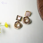 Load image into Gallery viewer, White Heart and Golden Earrings