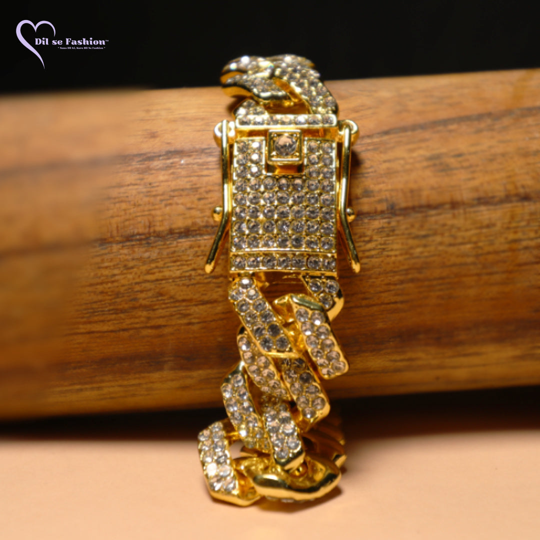  Premium Men Gold and Diamond coated Bracelet