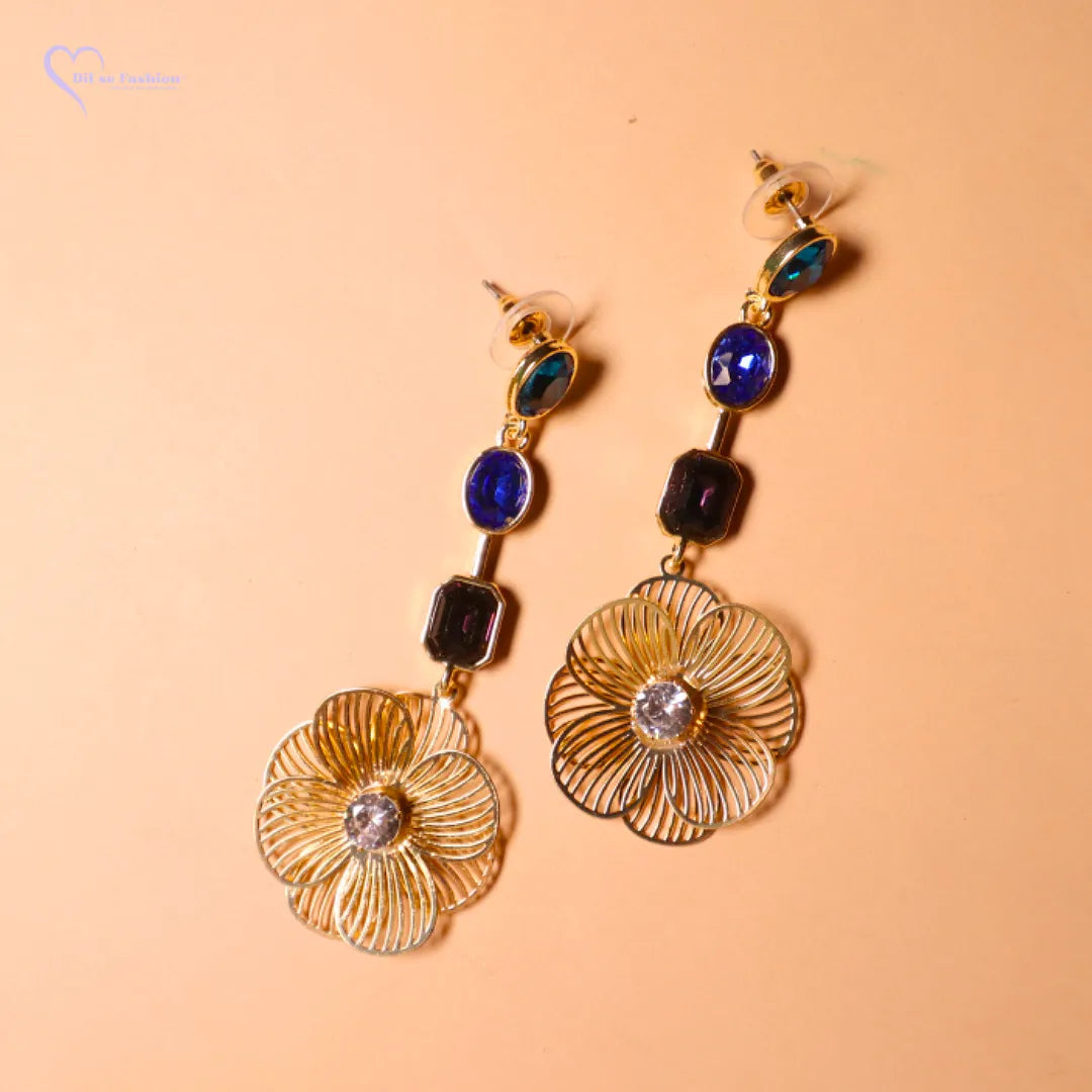 Multicolor Flower Stones Earrings
