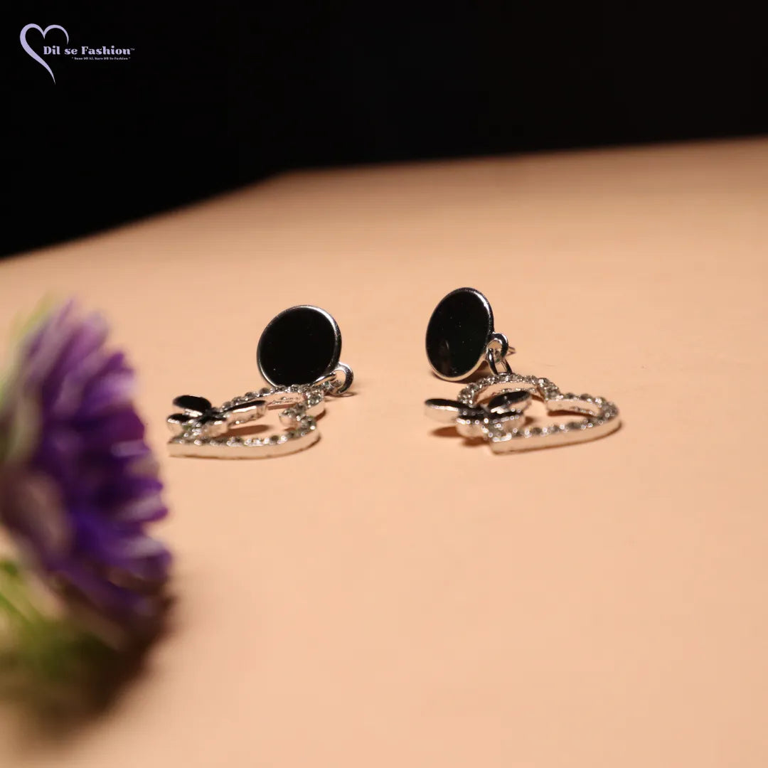 Heart Butterfly Round Earrings