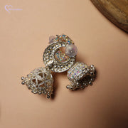 Round Multicolor Stones Jhumka Earrings