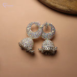 Load image into Gallery viewer, Round Multicolor Stones Jhumka Earrings
