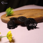 Load image into Gallery viewer, Premium Matt Black Jhumka Earrings
