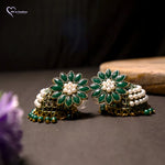 Load image into Gallery viewer, Round Flower Stones  Stunning Earrings
