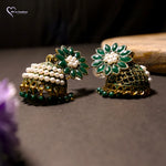 Load image into Gallery viewer, Round Flower Stones  Stunning Earrings

